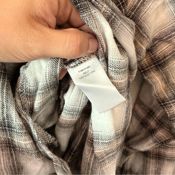 NWT Vici x Fate White Black Fall Plaid Cotton Shirt Dress Women's Size X-Large - Picture 12 of 13